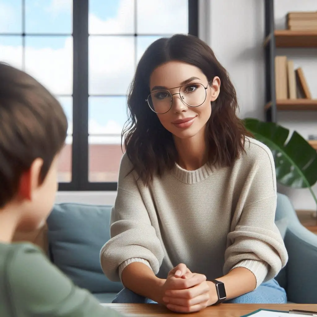 Psicóloga clínica brindando terapia en consultorio de SingularMente Envigado